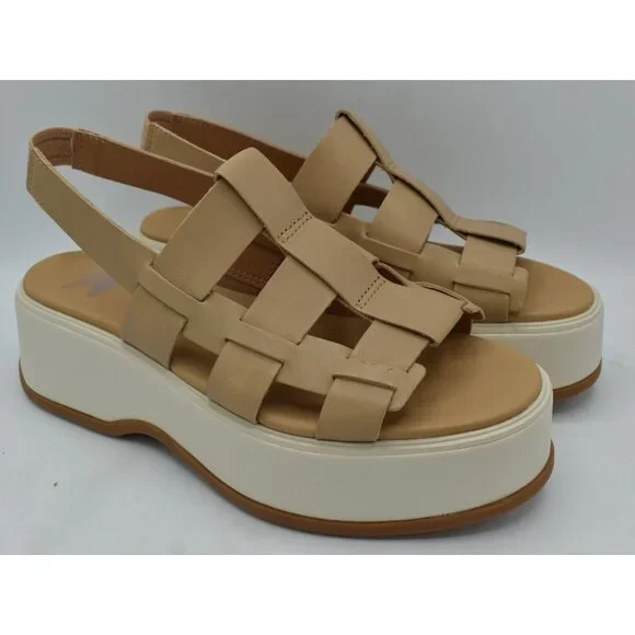 Sorel Womens Size 9 Dayspring Honest Beige Leather Slingback Sandals Shoes - Picture 2 of 14